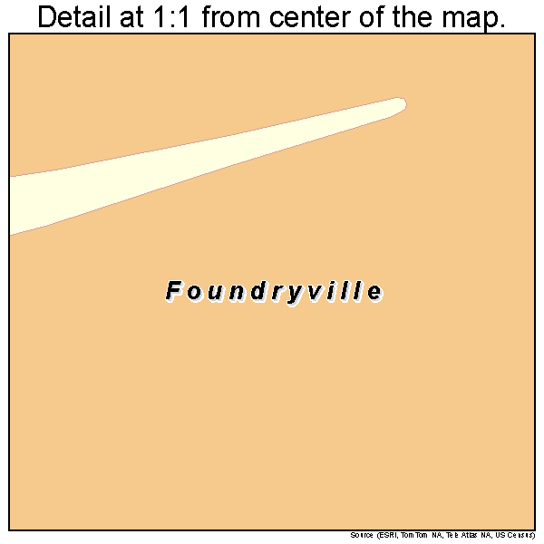 Foundryville, Pennsylvania road map detail