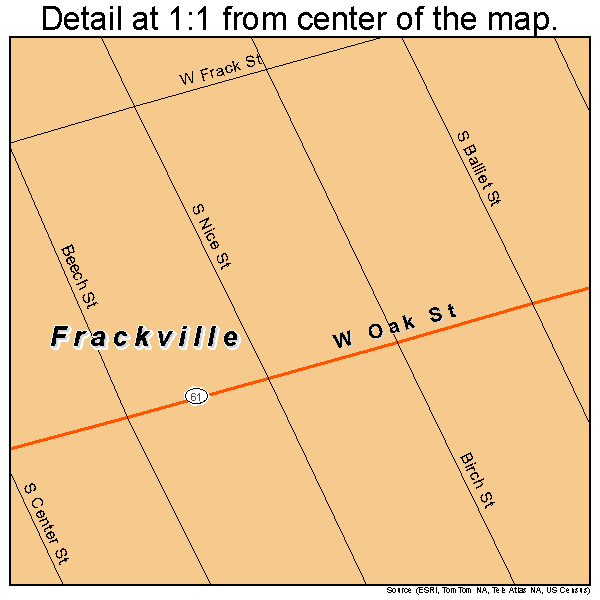 Frackville, Pennsylvania road map detail