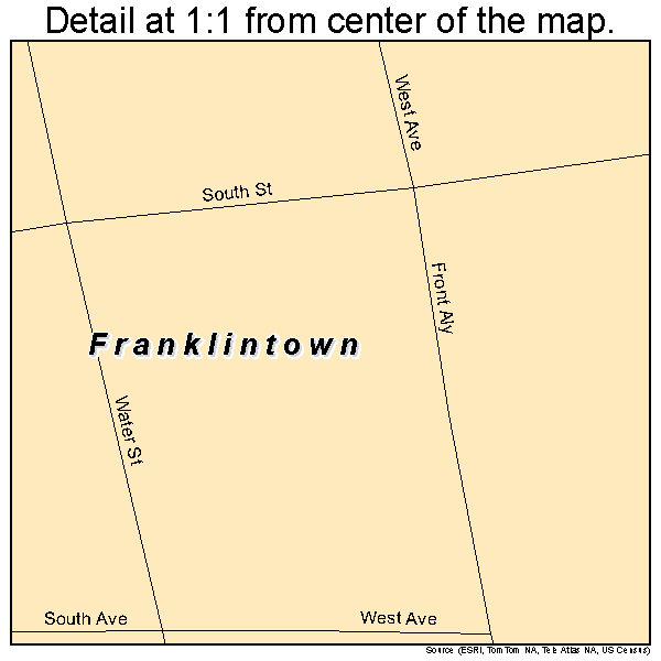 Franklintown, Pennsylvania road map detail
