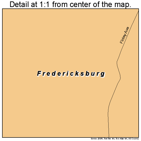 Fredericksburg, Pennsylvania road map detail