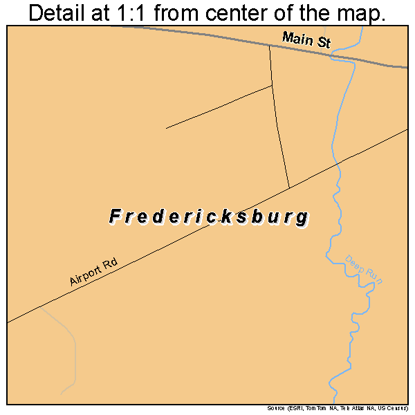 Fredericksburg, Pennsylvania road map detail