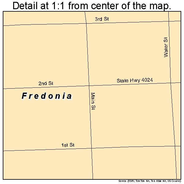 Fredonia, Pennsylvania road map detail