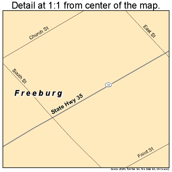 Freeburg, Pennsylvania road map detail