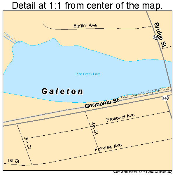 Galeton, Pennsylvania road map detail