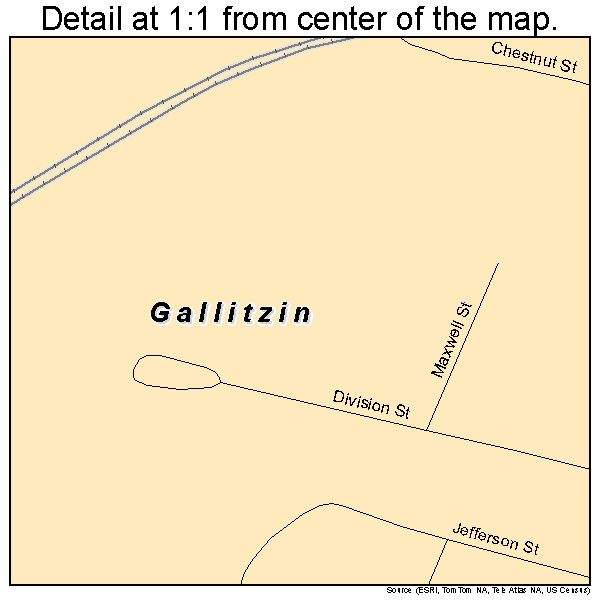 Gallitzin, Pennsylvania road map detail