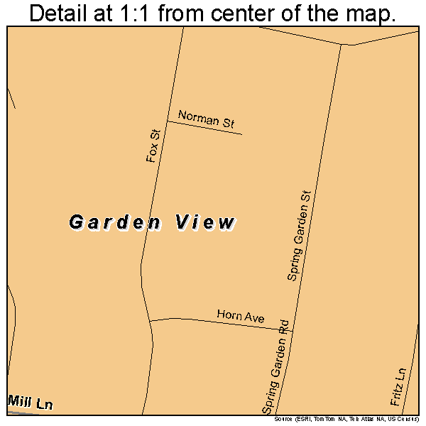 Garden View, Pennsylvania road map detail