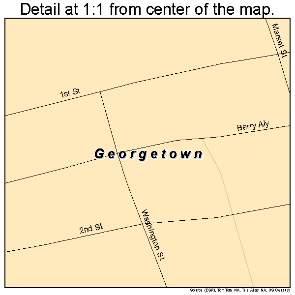 Georgetown, Pennsylvania road map detail