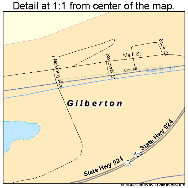 Gilberton, Pennsylvania road map detail