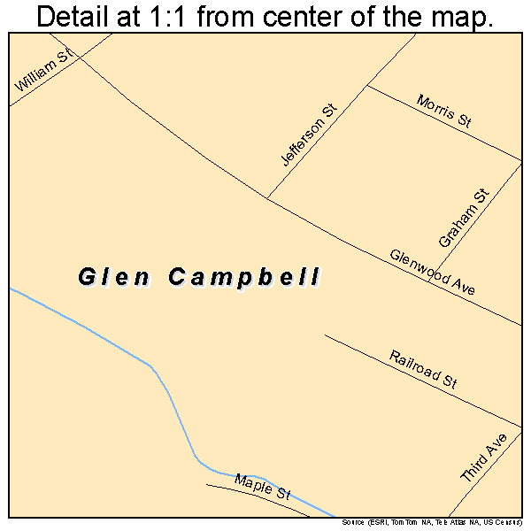 Glen Campbell, Pennsylvania road map detail