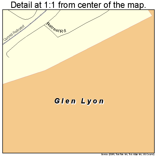 Glen Lyon, Pennsylvania road map detail