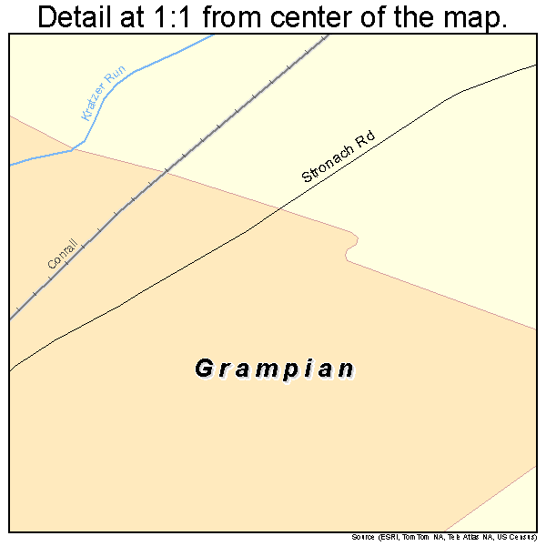 Grampian, Pennsylvania road map detail