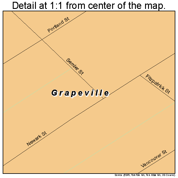 Grapeville, Pennsylvania road map detail