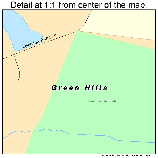 Green Hills, Pennsylvania road map detail