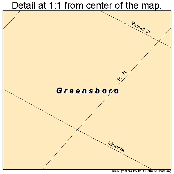 Greensboro, Pennsylvania road map detail