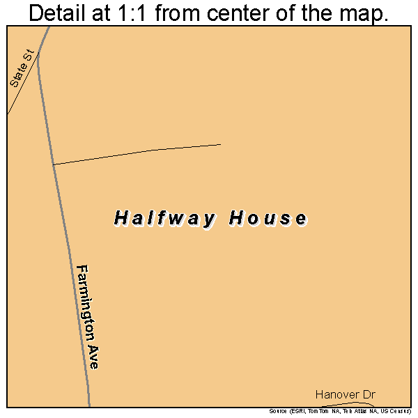 Halfway House, Pennsylvania road map detail