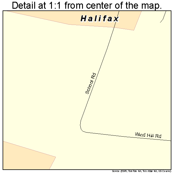 Halifax, Pennsylvania road map detail