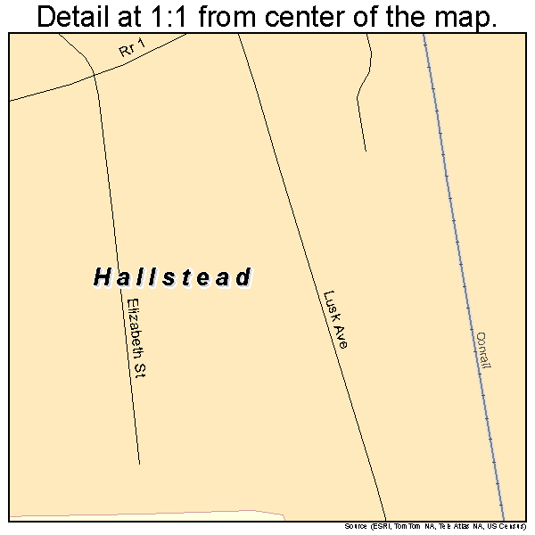 Hallstead, Pennsylvania road map detail
