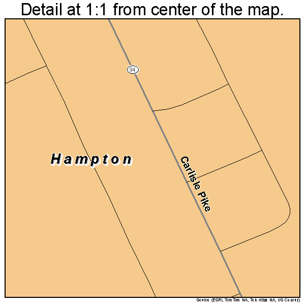 Hampton, Pennsylvania road map detail