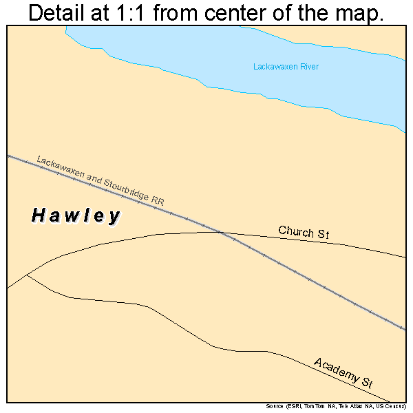 Hawley, Pennsylvania road map detail