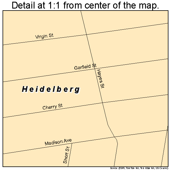 Heidelberg, Pennsylvania road map detail