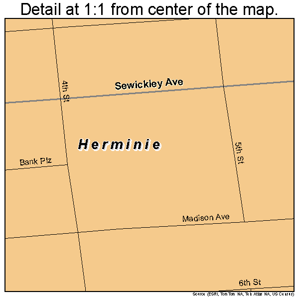 Herminie, Pennsylvania road map detail