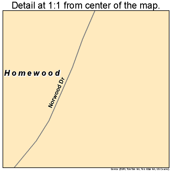 Homewood, Pennsylvania road map detail