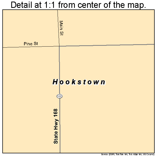 Hookstown, Pennsylvania road map detail
