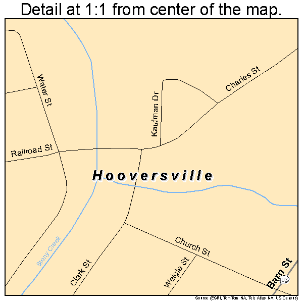 Hooversville, Pennsylvania road map detail