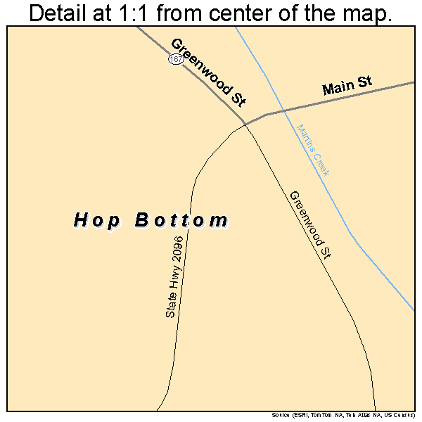 Hop Bottom, Pennsylvania road map detail