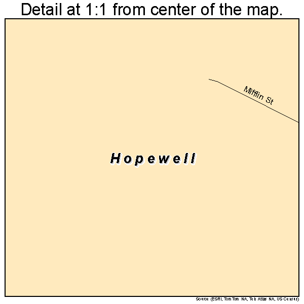 Hopewell, Pennsylvania road map detail