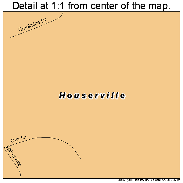 Houserville, Pennsylvania road map detail
