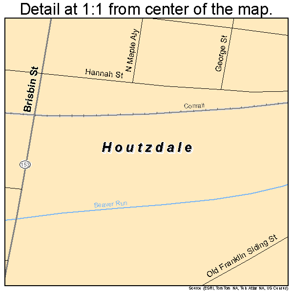 Houtzdale, Pennsylvania road map detail