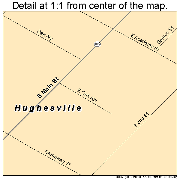 Hughesville, Pennsylvania road map detail