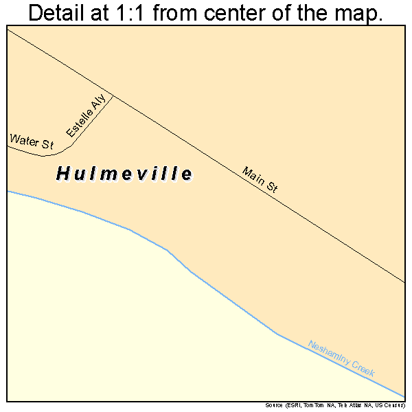 Hulmeville, Pennsylvania road map detail