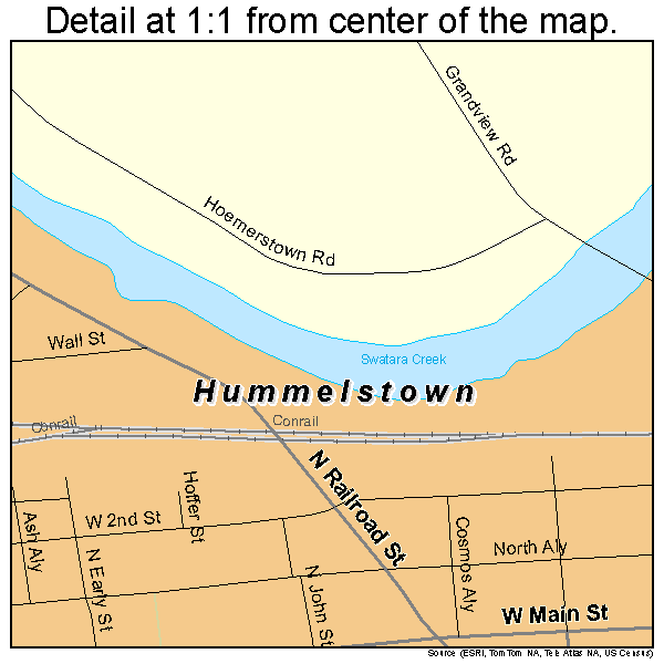 Hummelstown, Pennsylvania road map detail