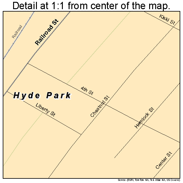 Hyde Park, Pennsylvania road map detail