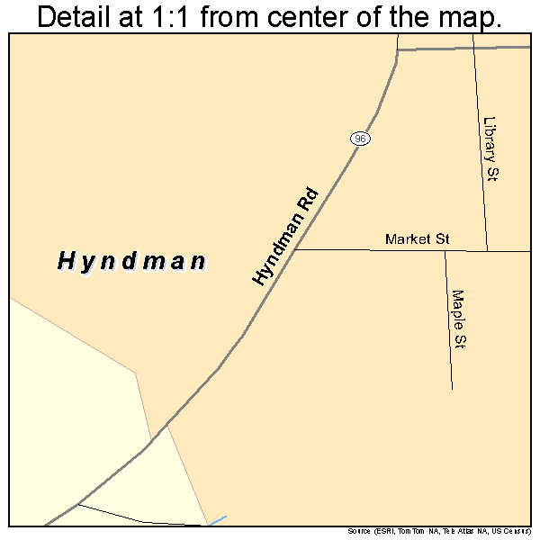 Hyndman, Pennsylvania road map detail