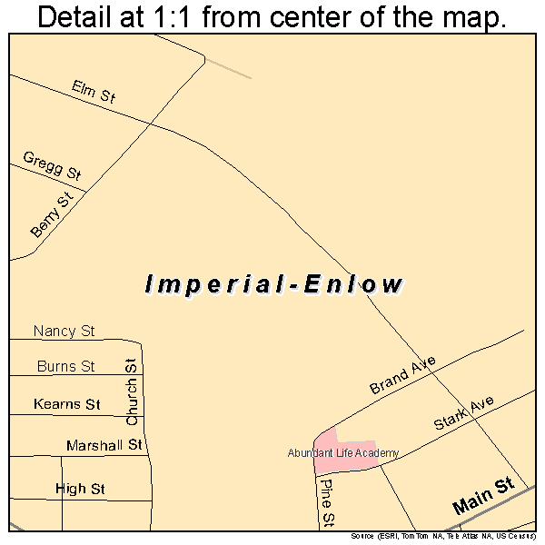 Imperial-Enlow, Pennsylvania road map detail