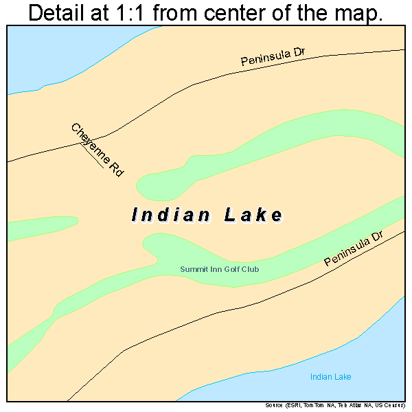 Indian Lake, Pennsylvania road map detail