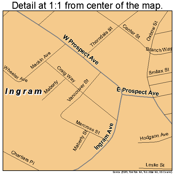 Ingram, Pennsylvania road map detail
