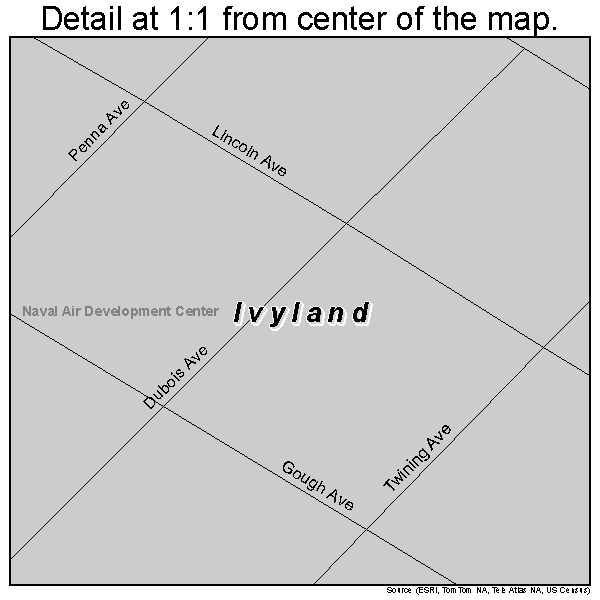 Ivyland, Pennsylvania road map detail