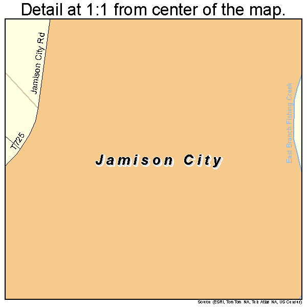 Jamison City, Pennsylvania road map detail
