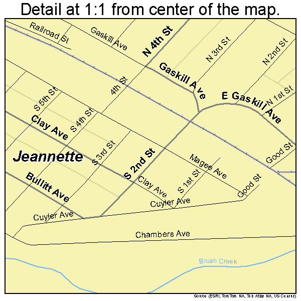 Jeannette, Pennsylvania road map detail