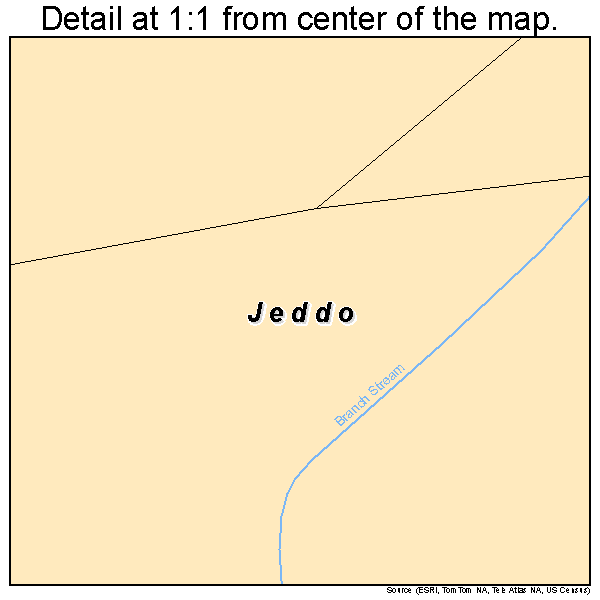 Jeddo, Pennsylvania road map detail