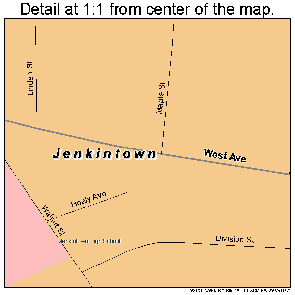 Jenkintown, Pennsylvania road map detail