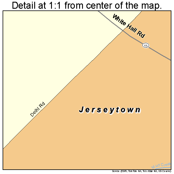 Jerseytown, Pennsylvania road map detail