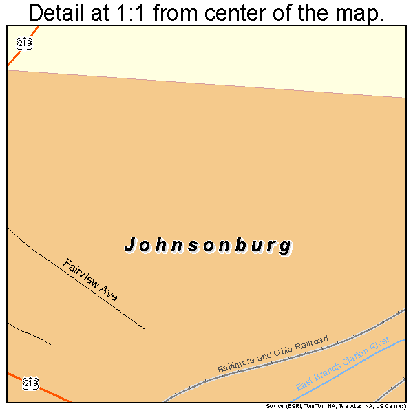 Johnsonburg, Pennsylvania road map detail