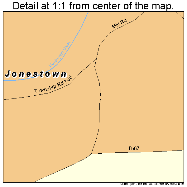 Jonestown, Pennsylvania road map detail