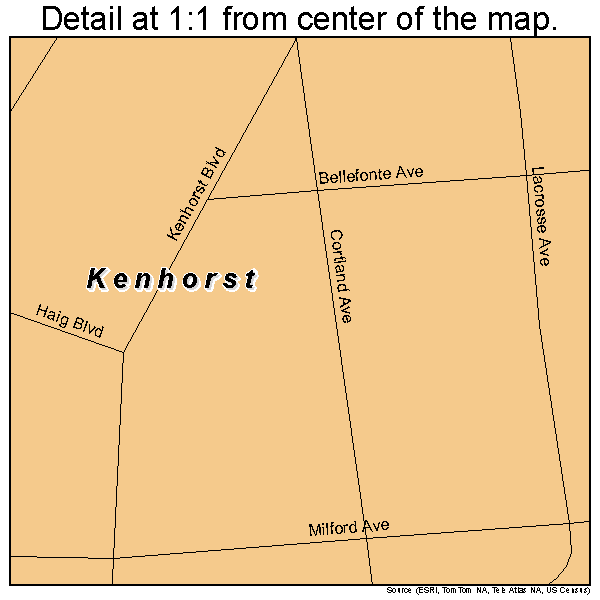 Kenhorst, Pennsylvania road map detail