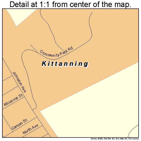 Kittanning, Pennsylvania road map detail